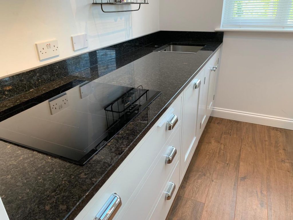 polished black granite worktop